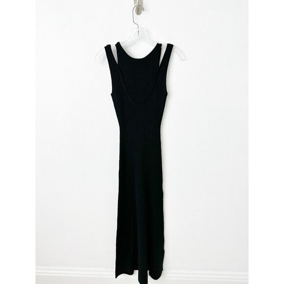 NWT Anthropologie Favorite Daughter Gemini Dress M $298 Black Cashmere Blend - Picture 9 of 11